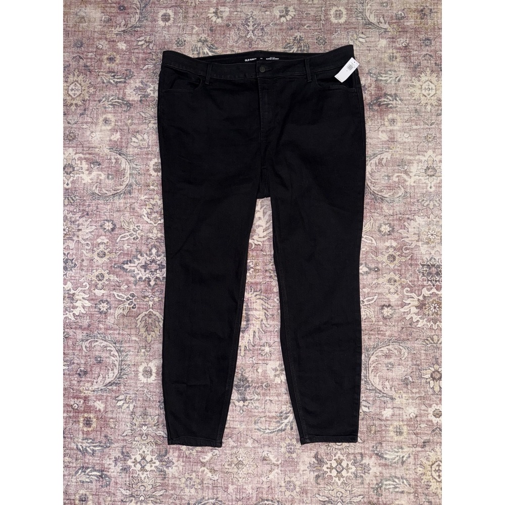 Old Navy High-Rise Super Skinny Black Denim Jeans Sz 20‎ Stretch NWT 734897-00-1